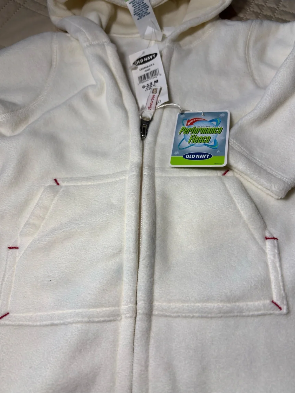 Old Navy 6-9M Hooded Fleece Baby One-Piece with Pockets